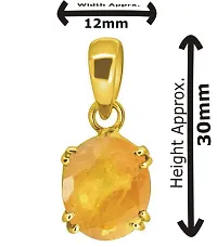 Tejvij And Sons 3 ratti Yellow Sapphire Pendant for Men and Women in asthdhatu Metal-thumb1