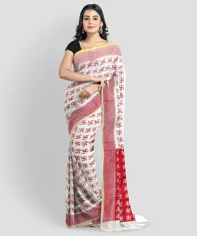 Swastik print handloom saree