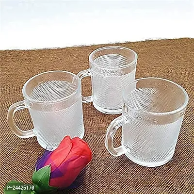 AARC Glass Coffee Mugs with Handles Clear Tea Cups for Hot Beverages Latte Cappuccino Espresso Dishwasher Safe (330 ml_Set of 6)-thumb0