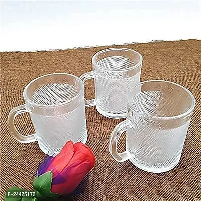 AARC Glass Coffee Mugs with Handles Clear Tea Cups for Hot Beverages Latte Cappuccino Espresso Dishwasher Safe (330 ml_Set of 6)