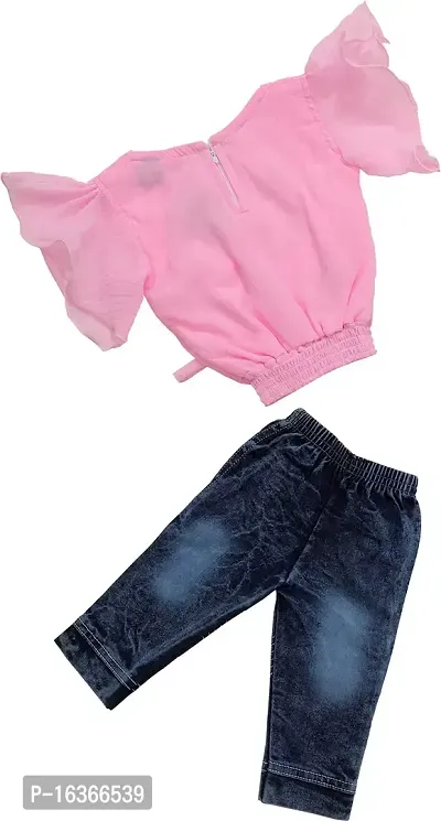 Nazrana Girls Denim Casual Top And Jeans Pant-thumb2