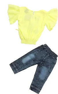 Nazrana Girls Denim Casual Top And Jeans Pant-thumb1
