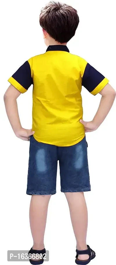 Nazrana Boys Pure Cotton Casual Shirt and Shorts Set-thumb2