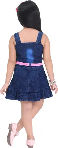 Nazrana Girls Denim A-Line Mini Dress-thumb1