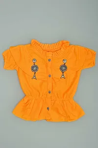Nazrana Girls Denim Casual T-Shirt and Jeans Set (Yellow, 1-2 Years)-thumb3