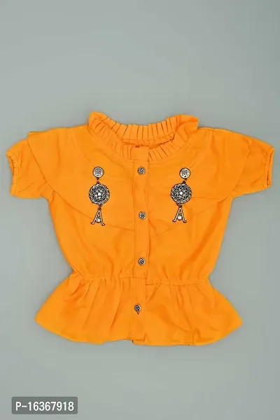Nazrana Girls Denim Casual T-Shirt and Jeans Set (Yellow, 1-2 Years)-thumb4