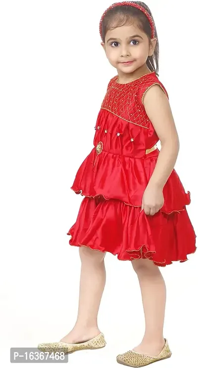 Nazrana Girls Crepe A-Line Mini Dress-thumb3