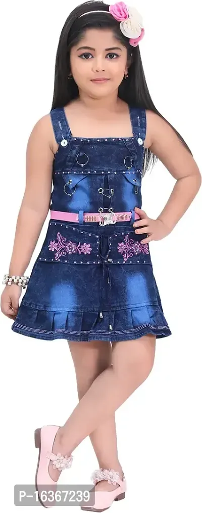 Nazrana Girls Denim A-Line Mini Dress