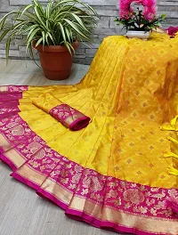 Classy Cotton Silk Yellow Saree with Blouse piece For Women-thumb4