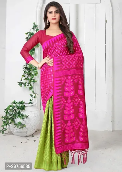 Classy Cotton Silk Multicoloured Saree with Blouse piece For Women