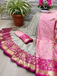 Classy Cotton Silk Beige Saree with Blouse piece For Women-thumb4