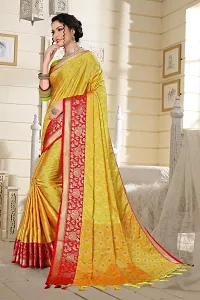 Classy Cotton Silk Yellow Saree with Blouse piece For Women-thumb2