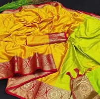 Classy Cotton Silk Yellow Saree with Blouse piece For Women-thumb4