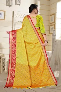 Classy Cotton Silk Yellow Saree with Blouse piece For Women-thumb1