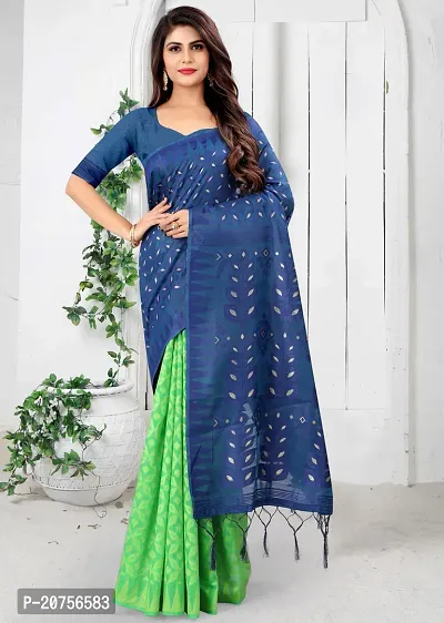 Classy Cotton Silk Multicoloured Saree with Blouse piece For Women-thumb0