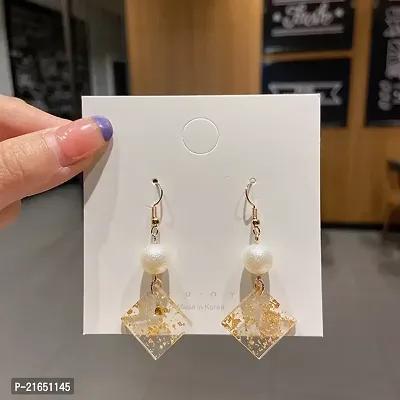 Pse Arcylic Resin Golden Earrings