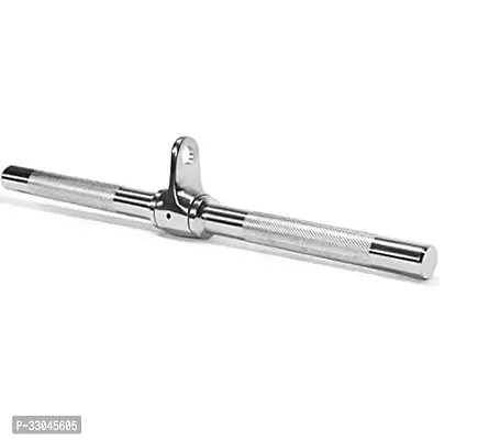 Zipzell initial Sports Tricep Press Down Cable Attachment  Straight Lat Bar  Chrome Rotating Bar  Silver