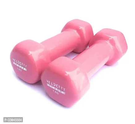 Zipzell initial  1 Kg Vinyl Fixed Dumbbell  1 Pair  Fitness Equipment I Color : Pink