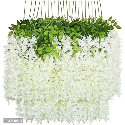 Artificial White Wisteria Vine Combo Pack Of 6-thumb0