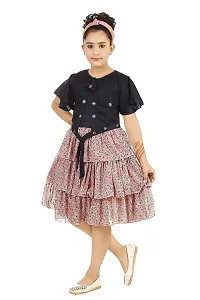 KIDDRESS Georgette Chiffon Cotton Blend Agile Fancy Girls Frocks  Dresses-thumb1