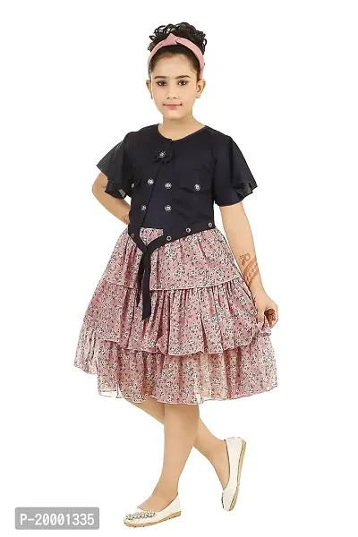KIDDRESS Georgette Chiffon Cotton Blend Agile Fancy Girls Frocks  Dresses-thumb2