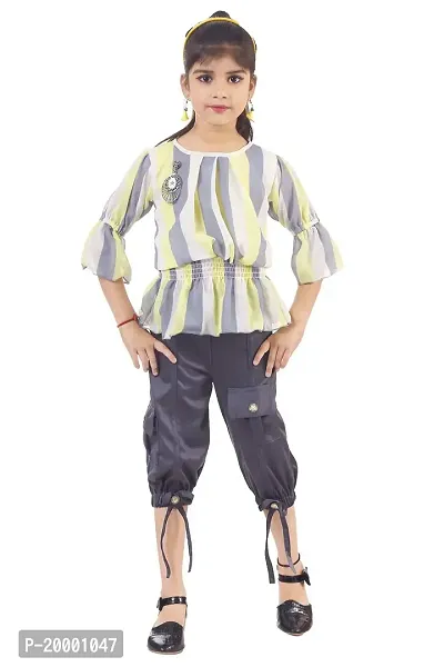 KIDDRESS Georgette Chiffon Cotton Blend Modern Stylus Girls Clothing Set-thumb0