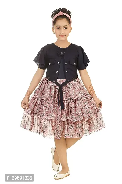 KIDDRESS Georgette Chiffon Cotton Blend Agile Fancy Girls Frocks  Dresses-thumb0