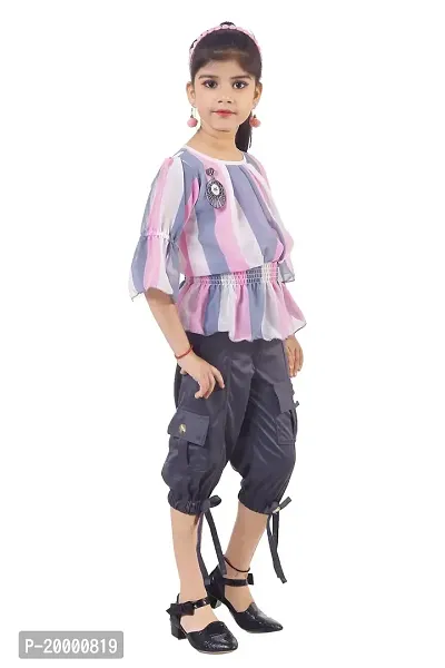 KIDDRESS Georgette Chiffon Cotton Blend Modern Stylus Girls Clothing Set-thumb2