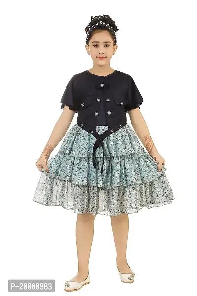 KIDDRESS Georgette Chiffon Cotton Blend Agile Fancy Girls Frocks  Dresses