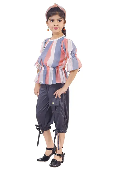 KIDDRESS Georgette Chiffon Cotton Blend Modern Stylus Girls Clothing Set