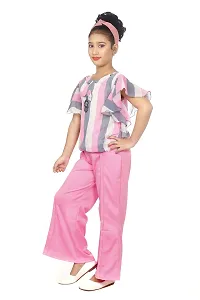 KIDDRESS Georgette Chiffon Cotton Blend Girls Clothing Sets Pack of 1-thumb1
