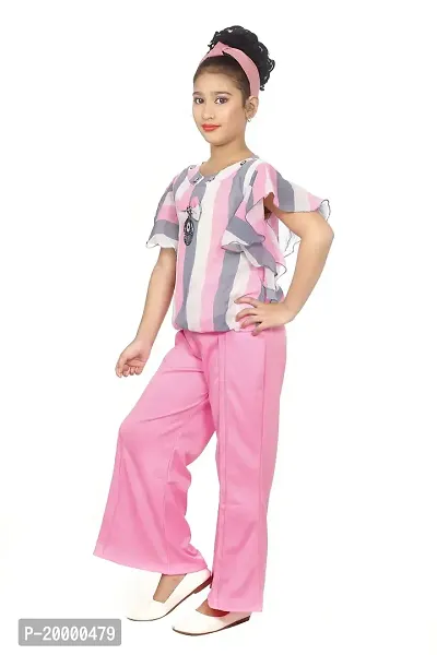 KIDDRESS Georgette Chiffon Cotton Blend Girls Clothing Sets Pack of 1-thumb2