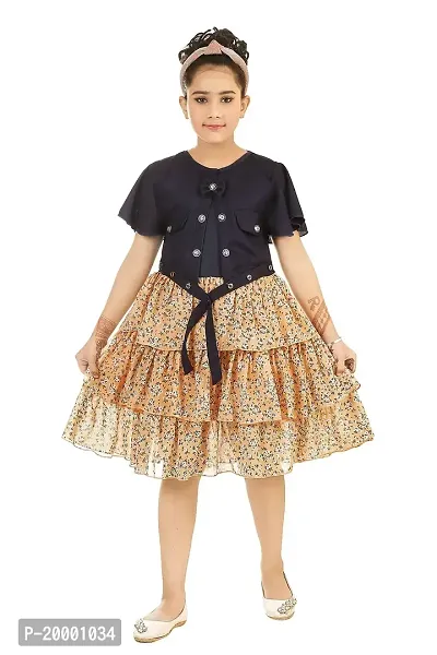 KIDDRESS Georgette Chiffon Cotton Blend Agile Fancy Girls Frocks  Dresses
