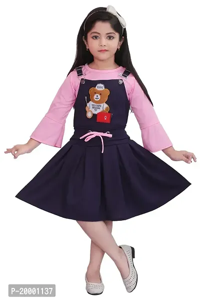 KIDDRESS Cotton Mini/Short Festive/Girls Dress (Pink BLU)-thumb0