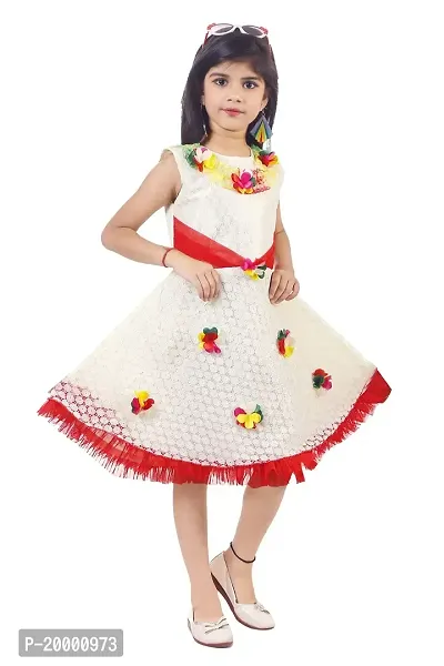 KIDDRESS NET Cotton Blend Agile Fancy Girls Frocks  Dresses