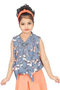 Girls Midi/Knee Length Casual Dress (Orange)-thumb4