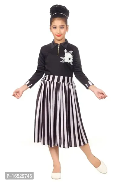 Girls Frocks  Dresses (Black White)-thumb0