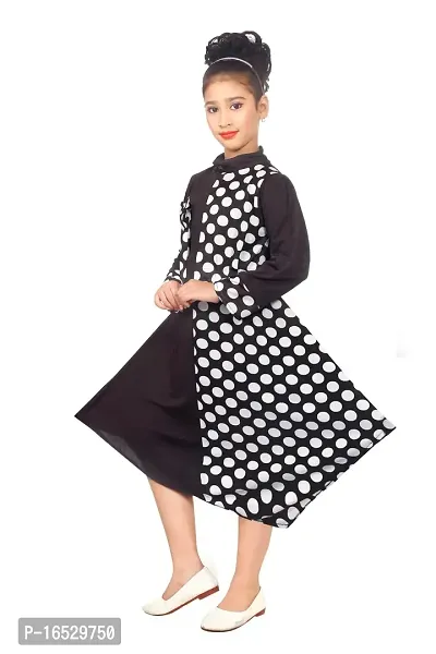 Girls Frocks  Dresses (Black White)-thumb4