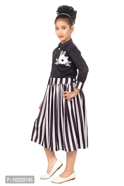 Girls Frocks  Dresses (Black White)-thumb3