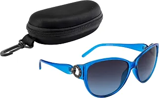 Stylish Cat-Eye Sunglasses - For Women, Blue-thumb2