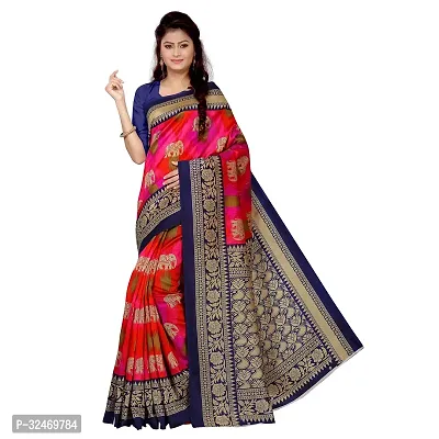 Elegant Multicoloured Polycotton Printed Saree Without Blouse Piece For Women-thumb0