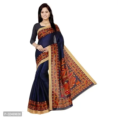 Elegant Black Polycotton Printed Saree Without Blouse Piece For Women-thumb0