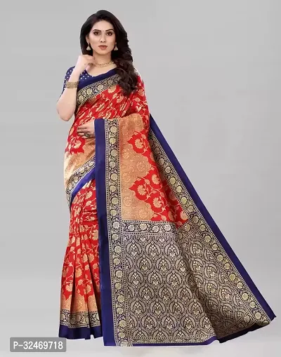 Elegant Multicoloured Polycotton Printed Saree Without Blouse Piece For Women-thumb0