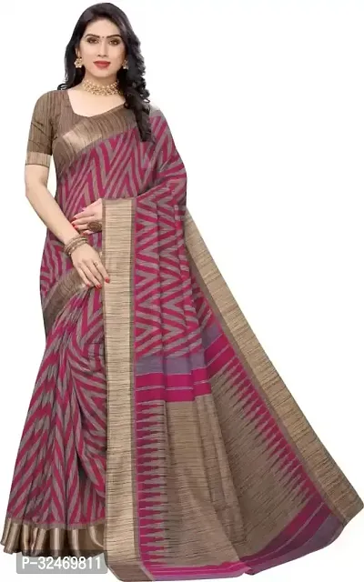 Elegant Multicoloured Polycotton Zari Saree Without Blouse Piece For Women-thumb0