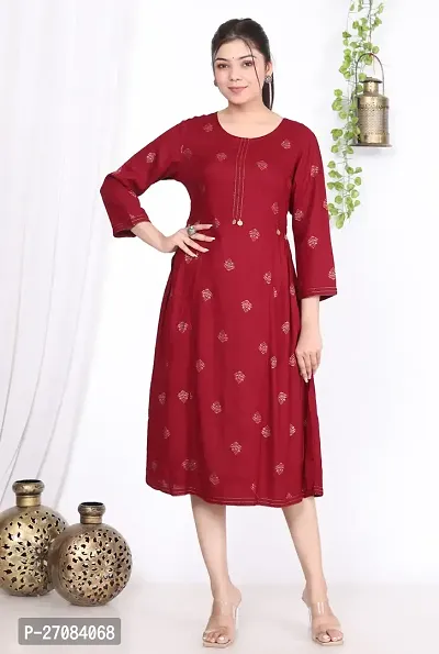 Stylish Women Rayon Casual Kurta-thumb0