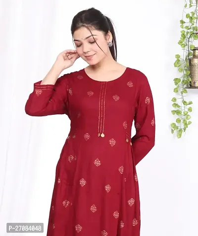 Stylish Women Rayon Casual Kurta-thumb4