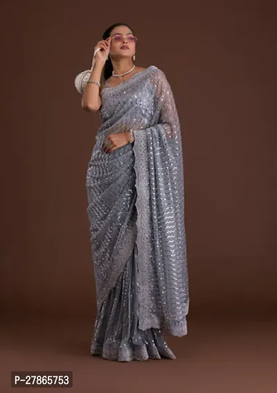 Fancy Jacquard Saree-thumb0