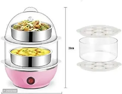 Egg Boiler With Automatic Off And Double Layer Electric Egg Maker For Boiling, Cooking And Frying The Eggs