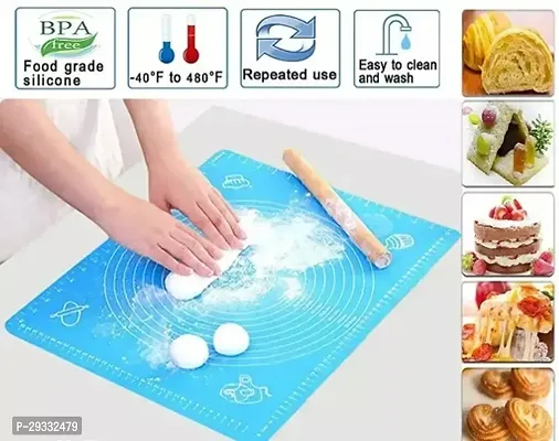 Non-Stick Silicone Reusable Pastry Fondant Dough Roti Chapati Rolling Baking Sheet-thumb0