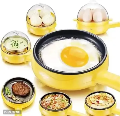 Multifunctional 2 In 1 Electric Egg Boiling Steamer Egg Frying Pan Egg Boiler Electric Automatic Off With Egg Boiler Machine Non-Stick Electric Egg Frying Pan